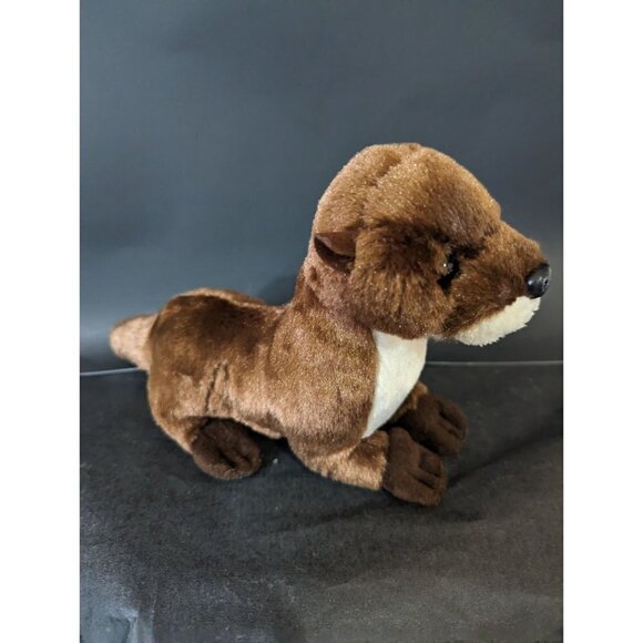 Aurora Sea Otter Plush Stuffed Animal 11" Long Brown toy zoo Aquarian - Picture 2 of 8